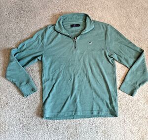 Vineyard Vines Green Long Sleeve 1/4 Zip Up Pullover Sweater | Men's Medium